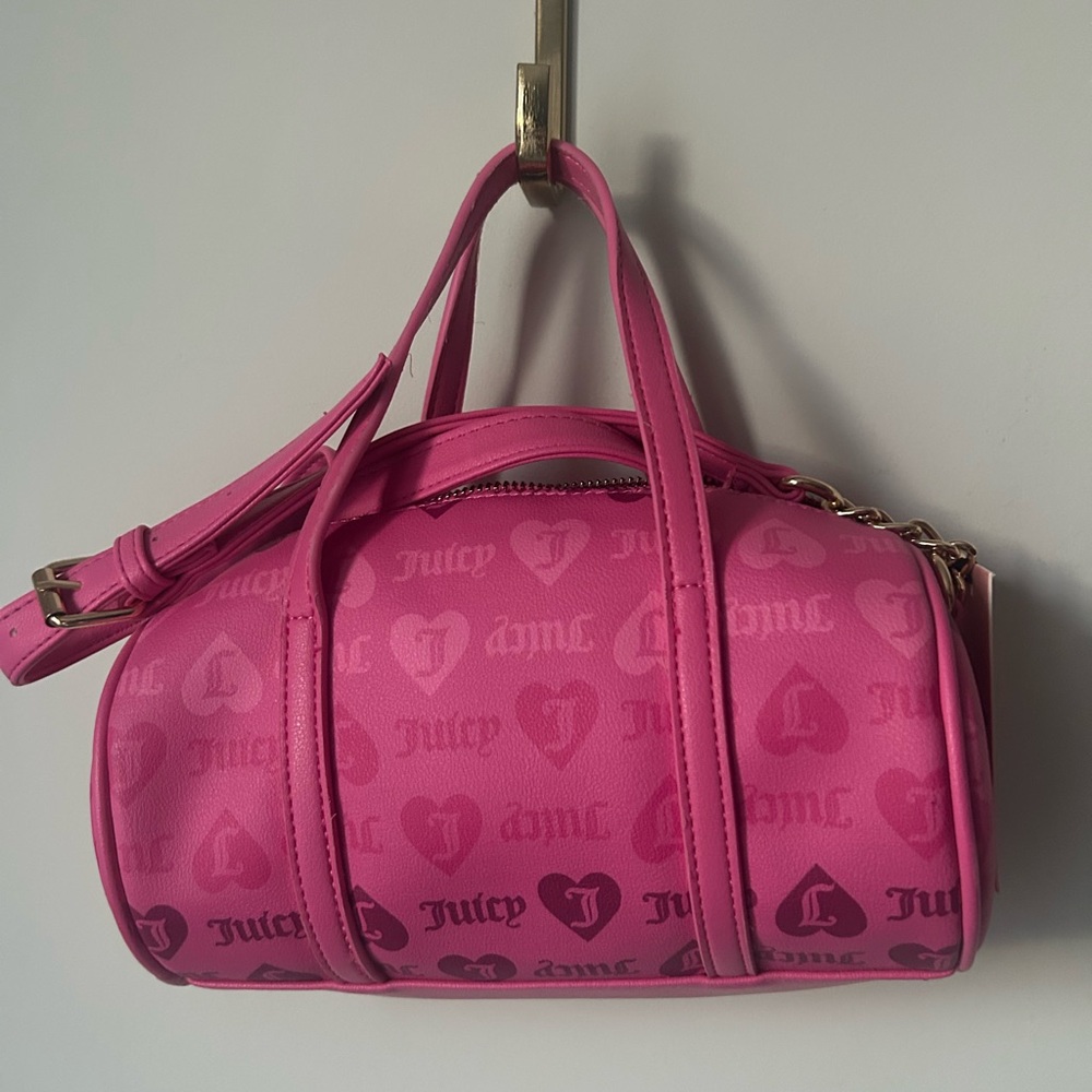 Viral Juicy Couture Valentines Pink Hearts Barrel Bag - Picture 3 of 4